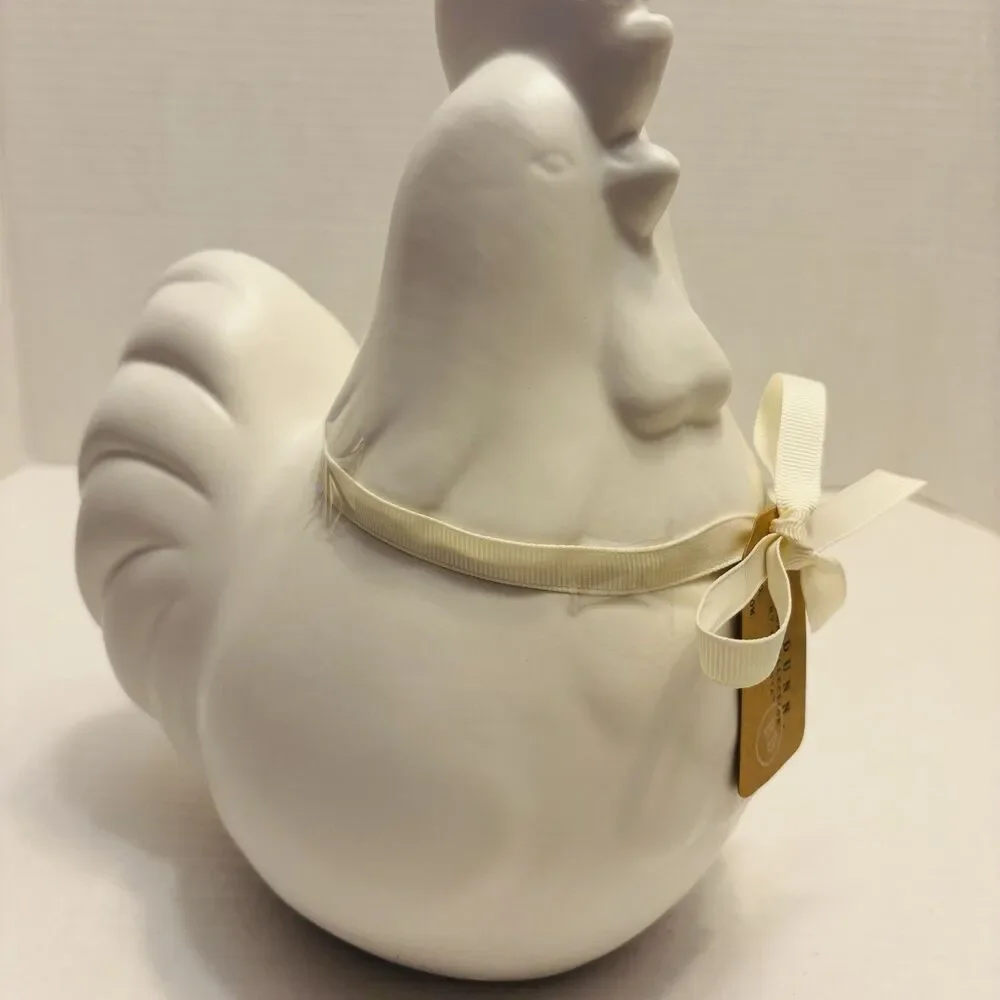 Rae Dunn Artisan Canister Cookie Jar Farm House Life Chicken Rooster White NWT
